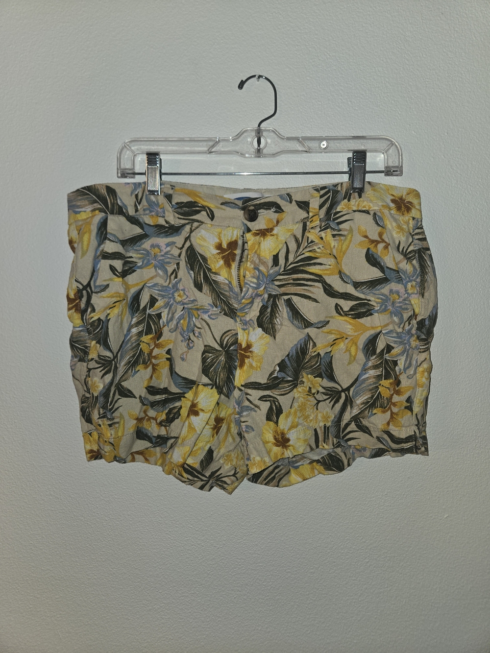 Old Navy Tropical Floral Shorts in Yellow, Green & Cream